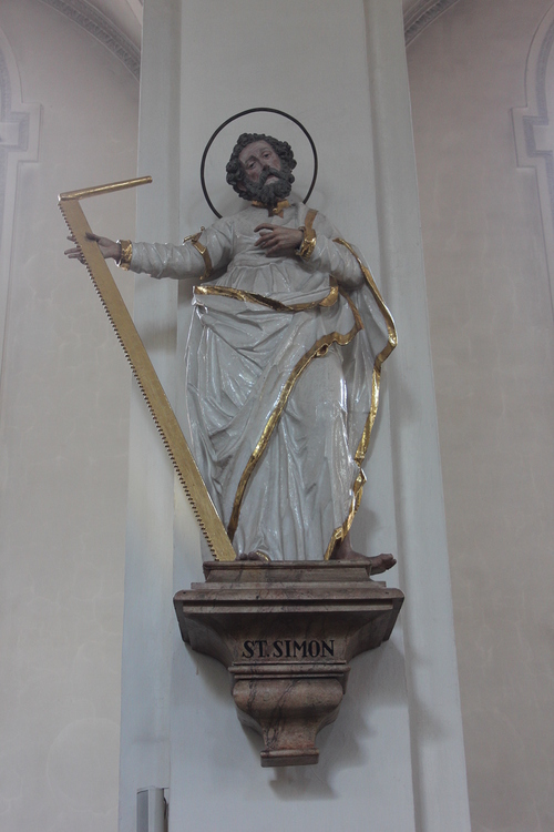Apostel Simon mit Säge in der Kirche St. Jakob in Dachau